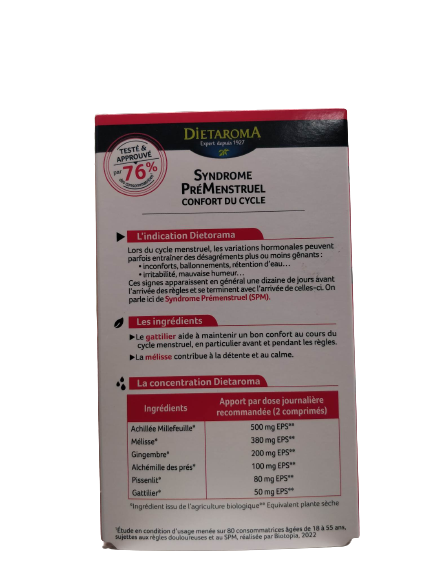 Syndrome PréMenstruel-confort du cycle-15jours-Dietaroma