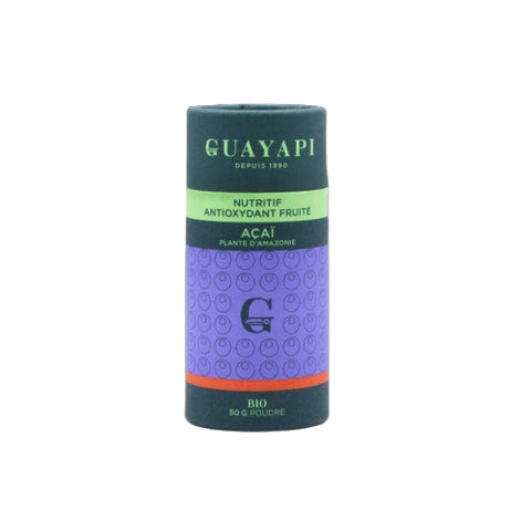 Sachet Açaï Bio en Poudre 30g Guayapi, superaliment antioxydant brésilien riche en nutriments.
