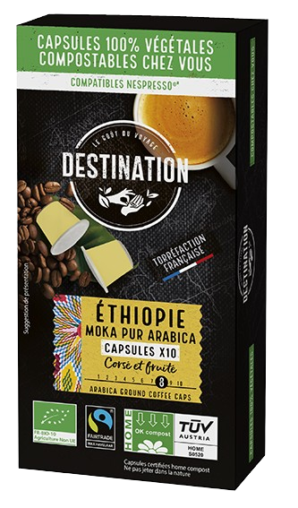 Café Moka Ethiopie Pur Arabica Bio-10 capsules-Destination