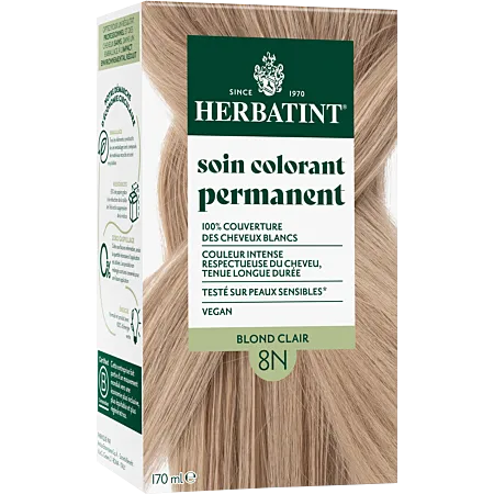 Coloration permanente Blond clair 8N Herbatint - kit 170 ml - vue 2