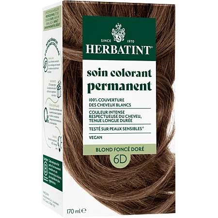Coloration permanente Blond foncé doré 6D Herbatint - kit 170 ml