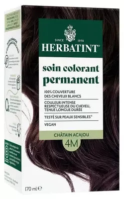 Coloration permanente Châtain acajou 4M Herbatint - kit 170 ml