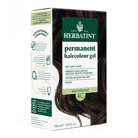 Coloration permanente Châtain cendré 4C Herbatint - kit 170 ml - vue 2