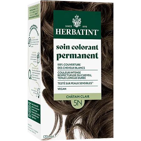 Coloration permanente Châtain clair 5N Herbatint - kit 170 ml