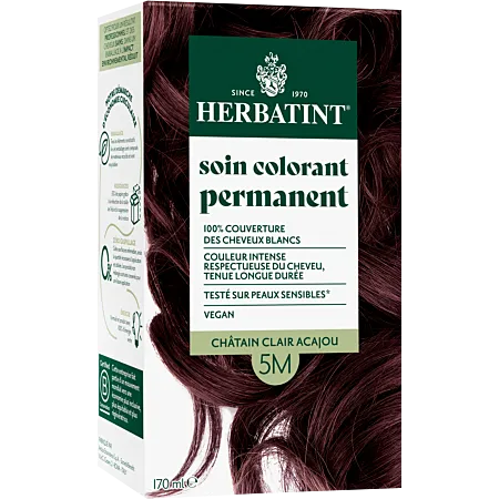 Coloration permanente Châtain clair acajou 5M Herbatint - kit 170 ml