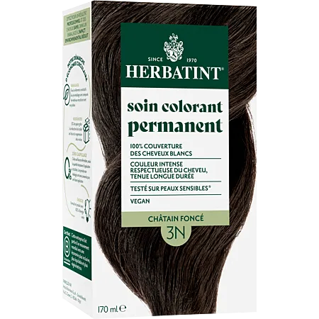 Coloration permanente Châtain foncé 3N Herbatint - kit 170 ml