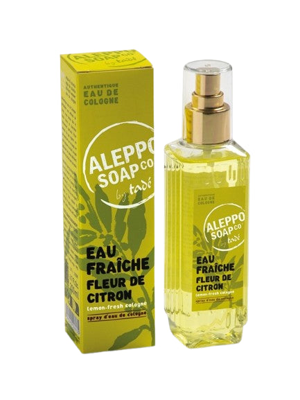 Flacon Eau Fraîche Fleur de Citron Bio 100 ml Tade, eau de cologne naturelle tonifiante et apaisante.