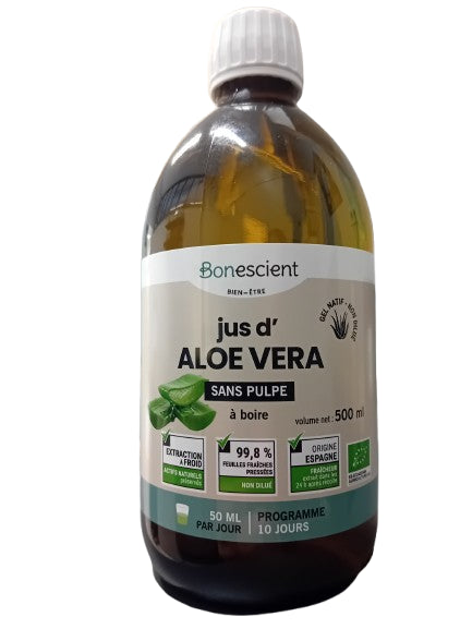 Jus d'aloé vera bio à boire Bonescient - 500 ml