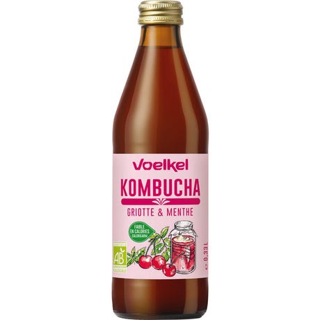 Kombucha Bio Griotte Menthe-33cl-Voelkel
