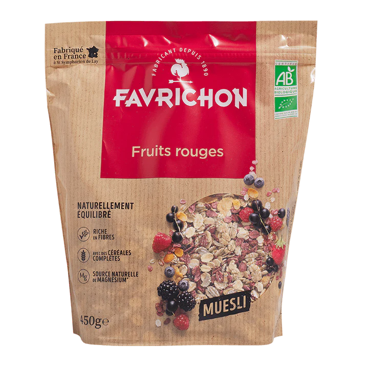 Muesli Fruits rouges Bio450gFavrichon Boutique PleineForme