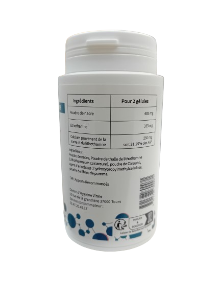 Nacre+ : Calcium naturel pour os, articulations, ongles | 60 gélules