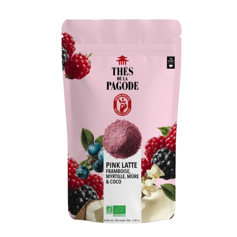 Pink Latte Fruits Rouges Coco Vanille Bio-80g–Thés de la Pagode