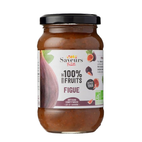 Pot Préparation Figues 100% Fruits Bio 230g Saveurs et Fruits, produit fruité naturel sans sucre ajouté.