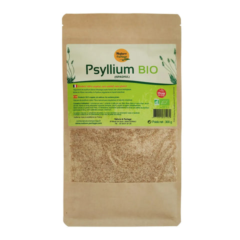 Psyllium Blond Bio 300 g en Poudre–Régulateur Naturel du Transit–Nature et Partage
