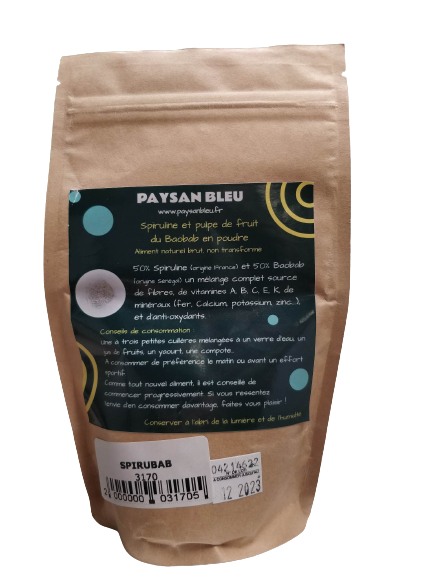 SPIRUBAB-Spiruline+Baobab-100g-Paysan Bleu