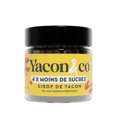 Pot de Sirop de Yacon Bio 220 g Yacon & Co – sucrant naturel riche en fibres prébiotiques.