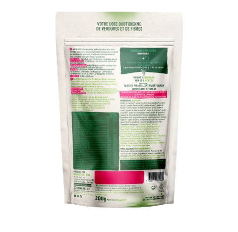 Sachet Super Greens All in One Bio 200 g Iswari – mélange superaliments bio fruits tropicaux et champignons.