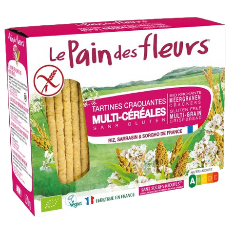 Tostadas crujientes multicereales Bio-150g-Le Pain des fleurs