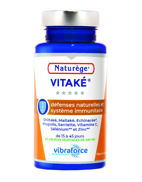 Boîte Vitaké Immunité et Vitalité Bio 90 gélules Naturège, complément bio pour défenses naturelles et tonus.