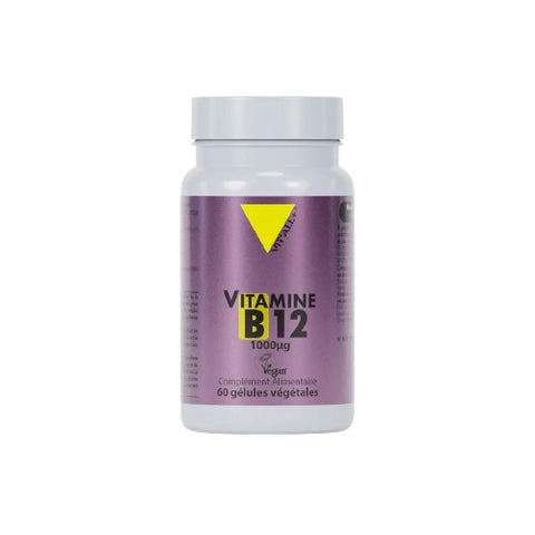 Pilulier Vitamine B12 Forme Active 1000 µg 60 gélules végétales Vit'all+ – complément vegan énergie et système nerveux fabriqué en France.