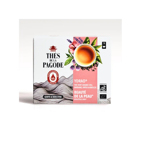 Ydrao-Thé vert bio pour la peau-18 sachets-Thés de la Pagode