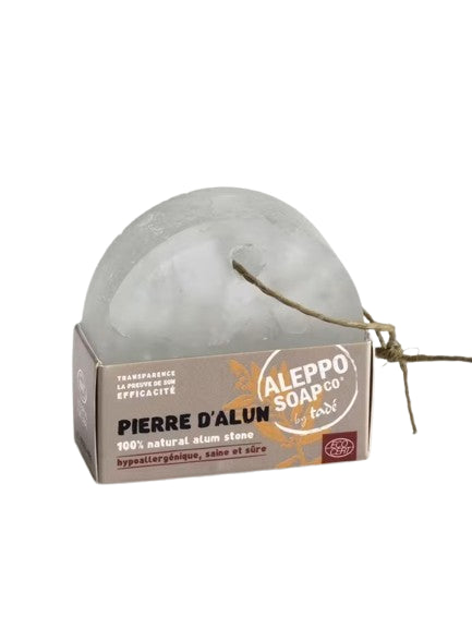 Cristal Déodorant Pierre d'Alun Bio 100 g Tade, déodorant minéral naturel et hypoallergénique.