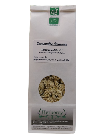Camomille Romaine fleurs Bio pour tisanes-25g-Herberry
