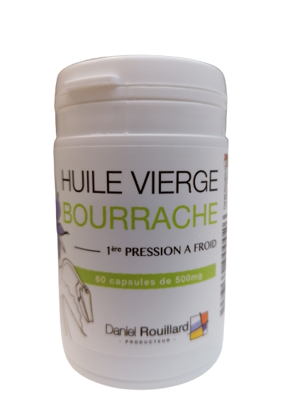 Huile vierge de Bourrache-60 ou 200 capsules-Daniel Rouillard
