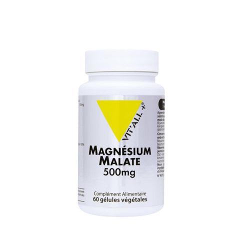 Magnésium Malate-500mg-60 gélules végétales-Vit'all+