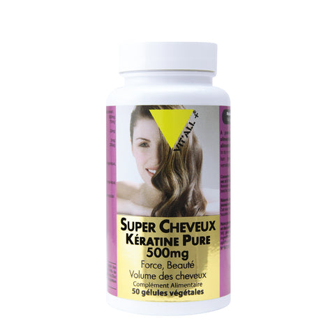 Súper cabello+keratina pura-500 mg-50 cápsulas-Vit'all+