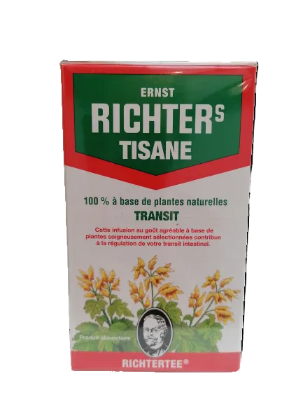 Boîte Tisane Transit 20 sachets Richter – infusion bio pour confort digestif et transit régulier.