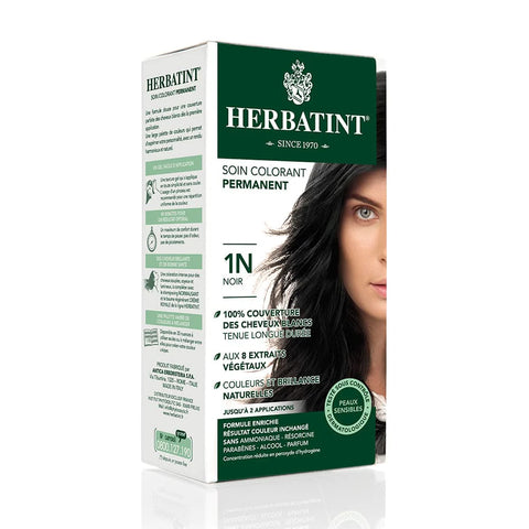 Coloration permanente Noir 1N Herbatint - kit 170 ml - vue 2