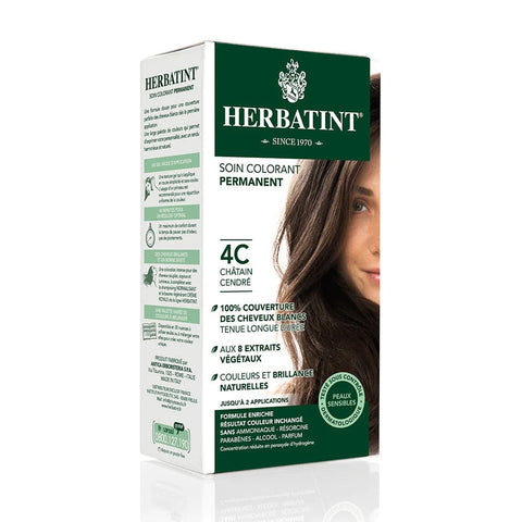 Coloration permanente Châtain cendré 4C Herbatint - kit 170 ml