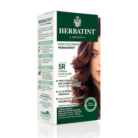 Coloration permanente Châtain clair cuivré 5R Herbatint - kit 170 ml - vue 2