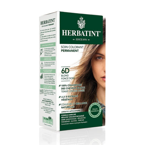 Coloration permanente Blond foncé doré 6D Herbatint - kit 170 ml - vue 2