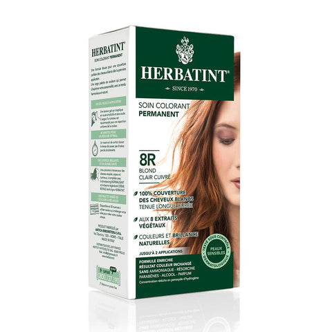 Coloration permanente Blond clair cuivré 8R Herbatint - kit 170 ml - vue 2