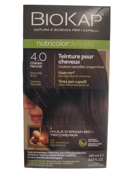 Tinte Nutricolor Delicato 4.0 Castaño Natural - 140 ml - Biokap