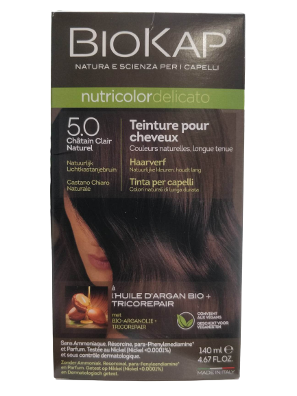 Nutricolor Delicato-5.0-Castaño Claro-140ml-Biokap
