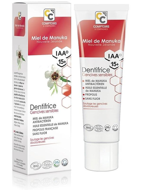 Dentifrice au Miel de Manuka Gencives Sensibles -75ml- Comptoirs et compagnies - Boutique Pleine-Forme