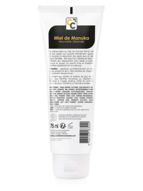 Crème pieds réparatrice bio au Manuka-IAA 15+-75ml-Comptoirs et Compagnies