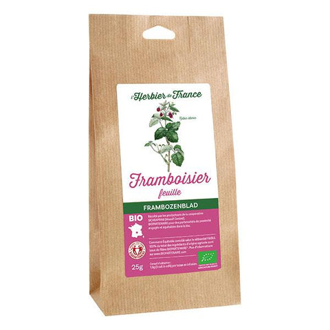 Feuilles de framboisier bio pour tisane Herbiers de France - 25 g