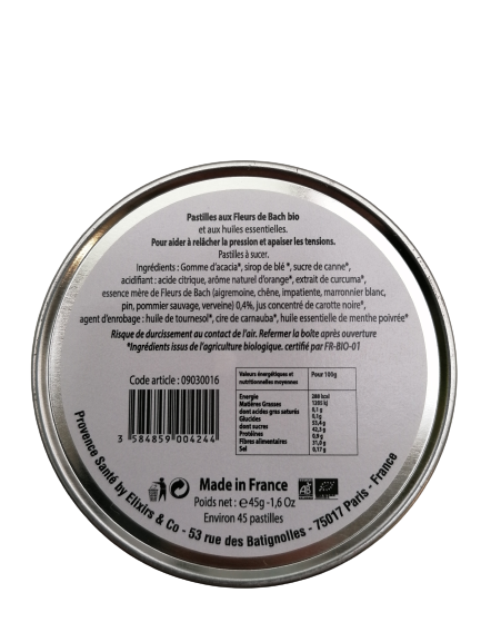 Pastilles anti-stress BIO aux fleurs de Bach-45 g-Elixir&co
