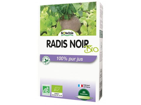 Radis Noir Bio 100% pur jus -20 ampoules-Biotechnie