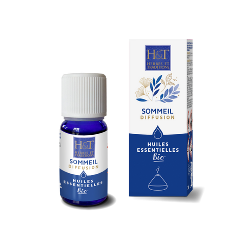 Synergie d'huiles essentielles à diffuser Sommeil bio Herbes et Traditions - flacon 10 ml