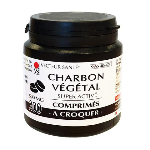 Charbon à croquer- 200 comprimés-Vecteur santé