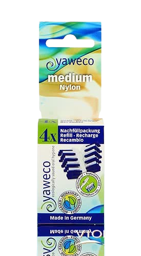Medium replacement head for toothbrush-x4-Yaweco