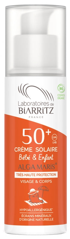 Crème solaire Bébé & Enfant SPF50+ certifiée Bio-100ml-Laboratoires de Biarritz
