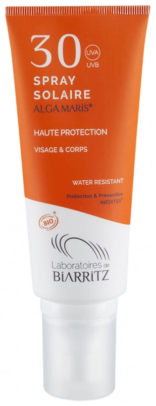 Spray solaire SPF30 certifié Bio-100ml-Laboratoires de Biarritz