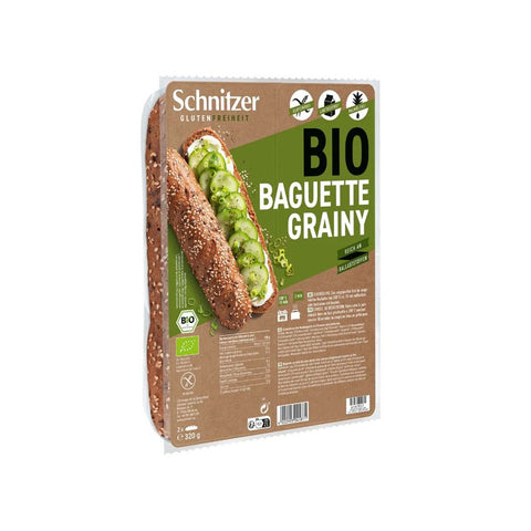 Organic and gluten-free seed baguette-2x160g-Schnitzer