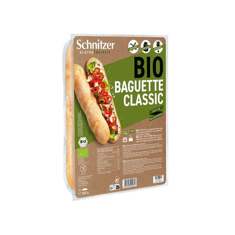 Classic organic and gluten-free baguette-2x180g-Schnitzer